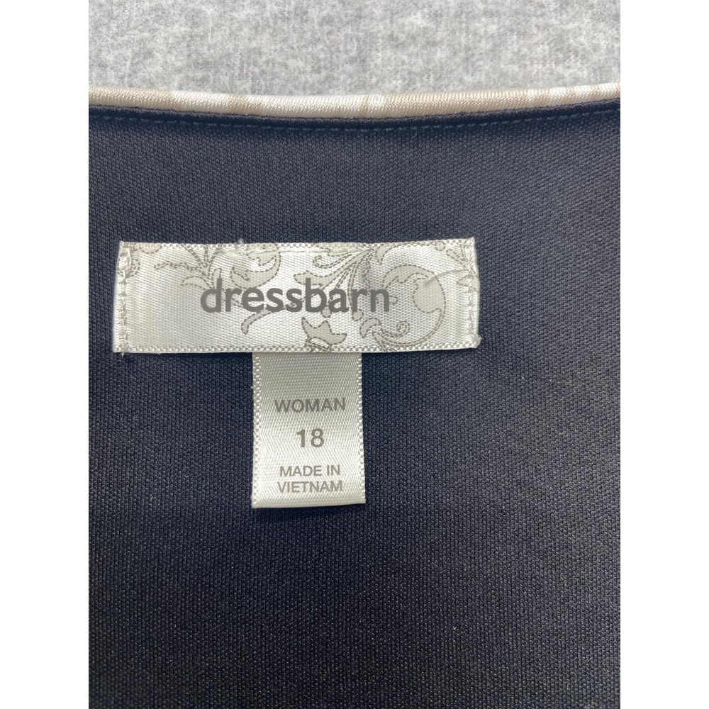 Dressbarn Dress Womens 18 Black White Geometric Print Cowl Neck Sleeveless Lined - Picture 6 of 14
